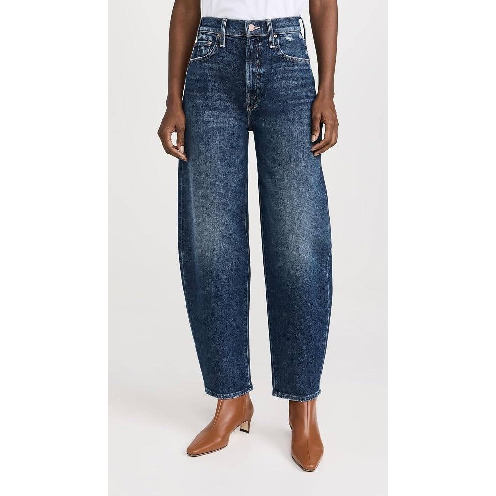 Mother The Fangirl Flood Jeans Yee Haw Blue 33 New With Tags